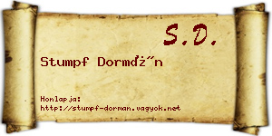 Stumpf Dormán névjegykártya